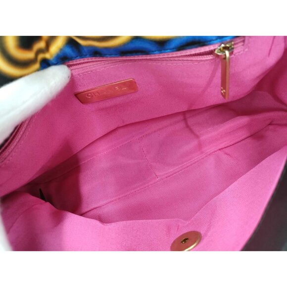 B-1. Chanel 19 Neon Logos Canvas Medium Flap Bag - Picture 7 of 10